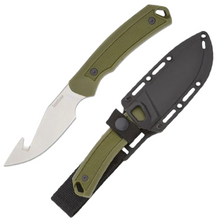 Load image into Gallery viewer, Kershaw Deschutes Skinner Olive w/Gut Hook StoneWash Blade