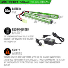 Load image into Gallery viewer, Valken Airsoft battery 9.6v 1600mah NIMH