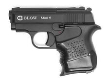 Load image into Gallery viewer, COMBO Blow Mini 9 Black 9mm Blank-pepper gun + 20 blanks & custom suede holster