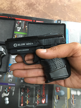 Load image into Gallery viewer, COMBO Blow Mini 9 Black 9mm Blank-pepper gun + 20 blanks & custom suede holster
