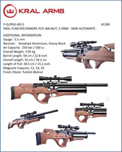 Load image into Gallery viewer, KRAL PUNCHER EKINOKS PCP, WALNUT, 5.5MM - SEMI AUTOMATIC