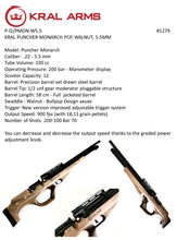 Load image into Gallery viewer, Kral Puncher Monarch PCP, Walnut 5.5mm PCP Airgun