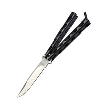Load image into Gallery viewer, Ace Butterfly Knife Matte Black Skeletonized Handle w/Plain Satin Finish Blade