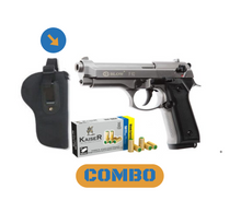Load image into Gallery viewer, COMBO BLOW F92 9mm blank pepper pistol Fume with black grip + 25 blanks and holster