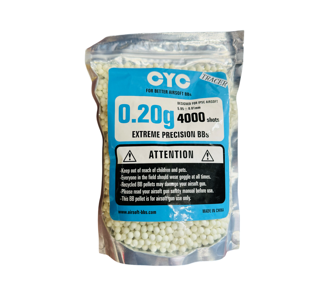 cyc airsoft tracer bbs 6mm 0.20g 4000 rounds