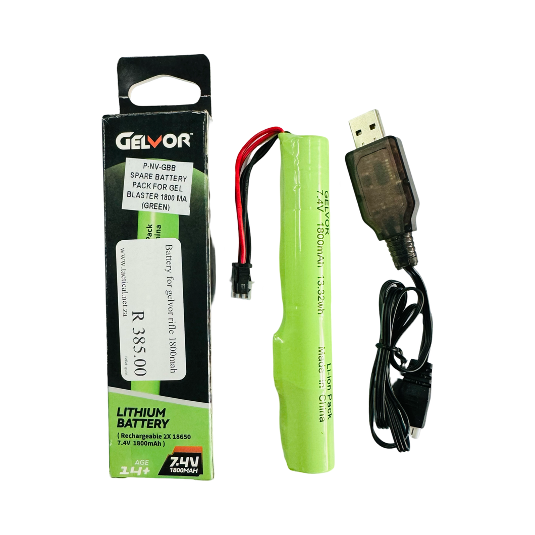 Battery for gelvor rifle 7.4v 1800mah li-ion with charger