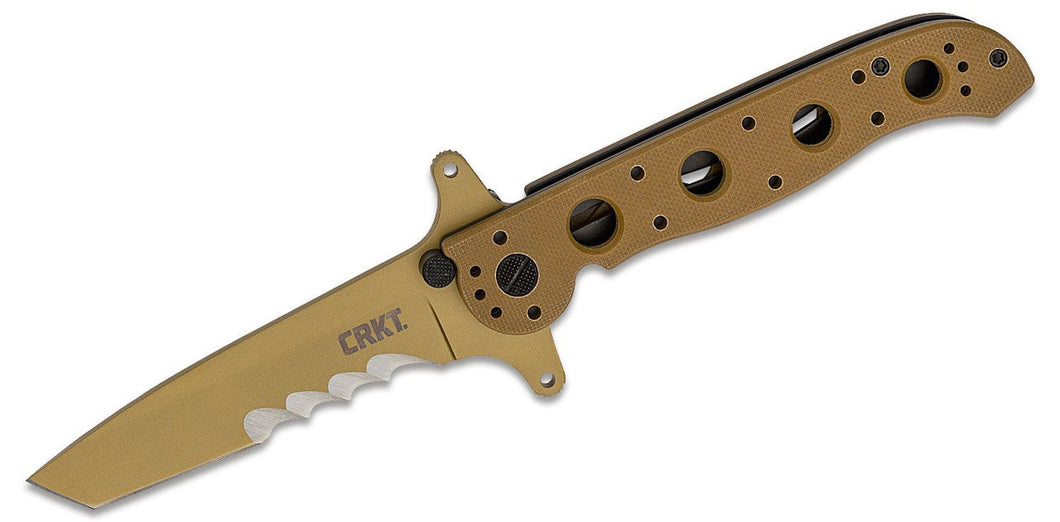 CRKT M16-13DSFG Tanto Special Forces Desert Tan G-10 w/Veff Serrated Tan Titanium Nitride Blade Coating