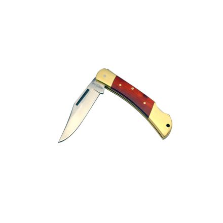 Gortek Rogue Small Lock Back Folder w/Red Pakka Wood Handle