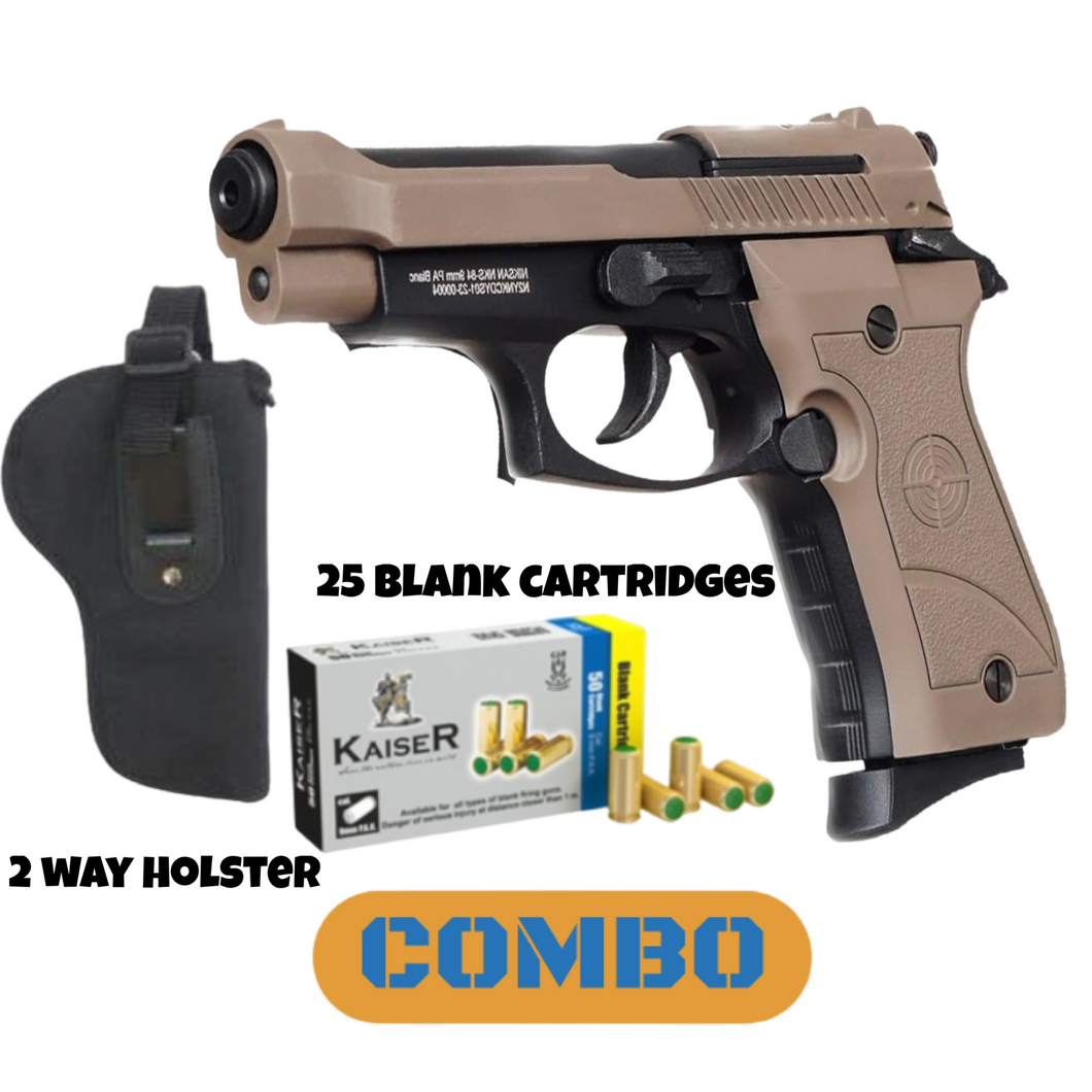 Niksan bp84 Coyote Combo (pistol+case+25cartridges+holster)