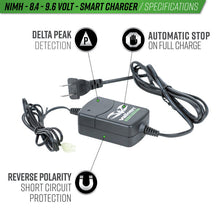 Load image into Gallery viewer, Valken airsoft 8.4V-9.6V NiMh Smart Charger auto stop
