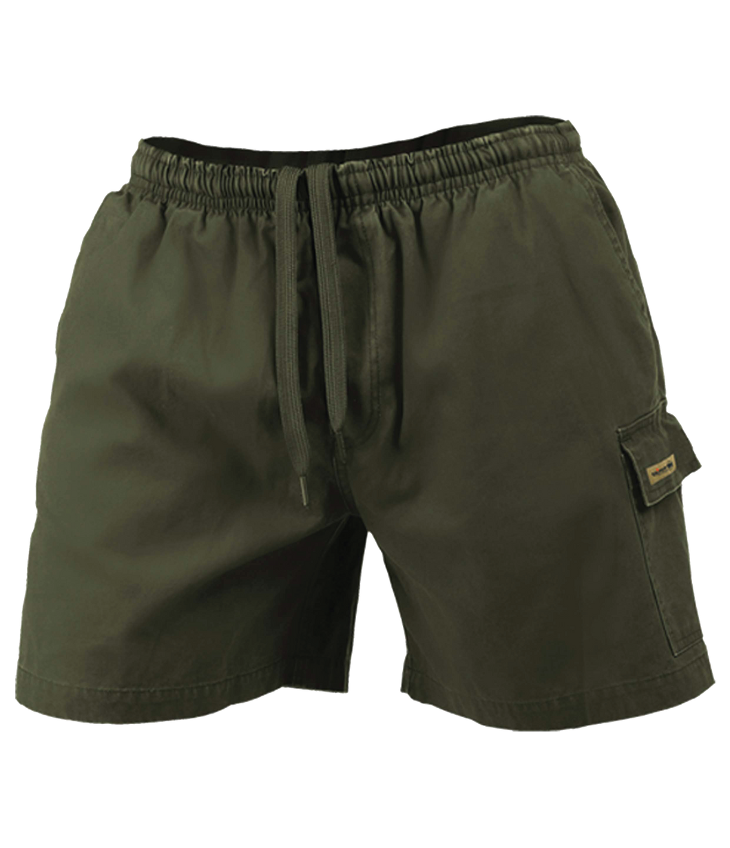 MILITARY OLIVE FLEX BASIC SHORTS