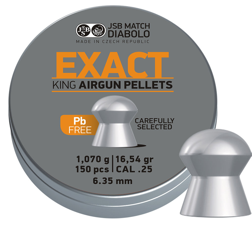 JSB Exact King Lead Free Pellets .25/6.35 mm - 150 Pieces