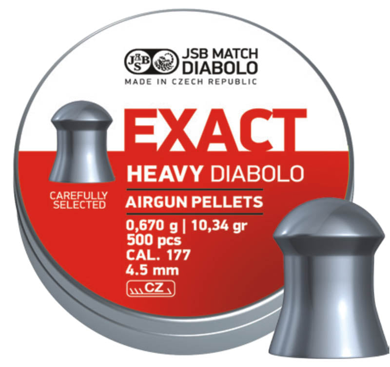 JSB Diabolo Exact Heavy Pellets .177/4.52 mm - 500 Pieces