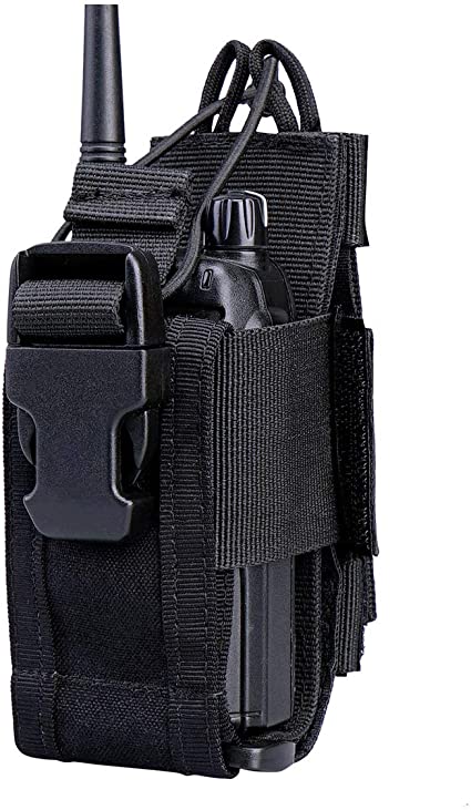 2 way radio molle pouch black