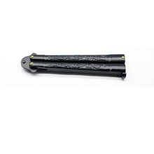 Load image into Gallery viewer, Ace Butterfly Knife w/Black Patterned Handle
