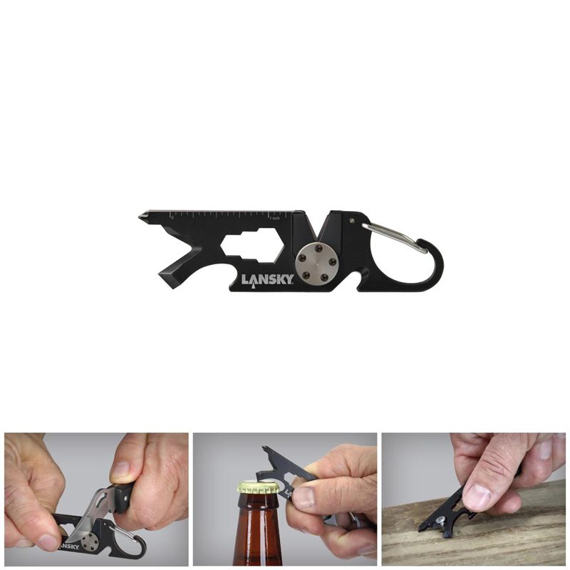 Lansky Roadie Sharpener w/Carabiner 8-in-1 Key Tool