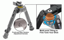 Load image into Gallery viewer, UTG HEAVY DUTY RECON BIPOD 8-12 INCH ADJUSTABLE 360-DEGREE
