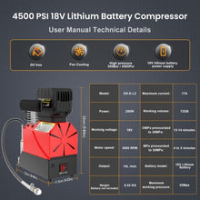 Load image into Gallery viewer, COMPRESSOR Battery powered 12V 300 bar 4500psi with auto shut off
