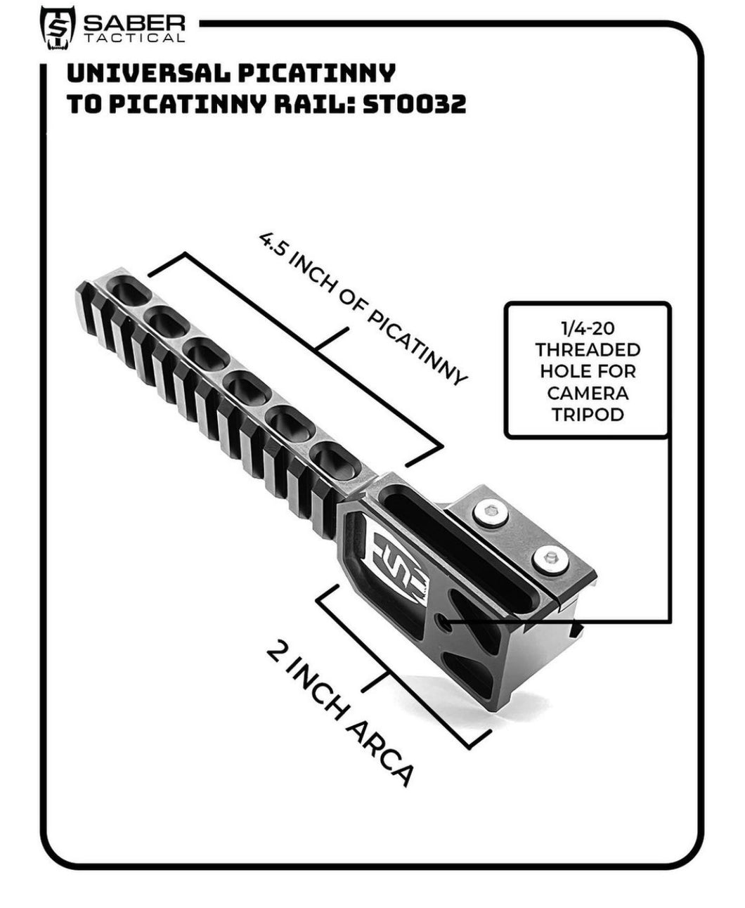 Saber Tactical UNIVERSAL PICATINNY TO PICATINNY RAIL ST0032