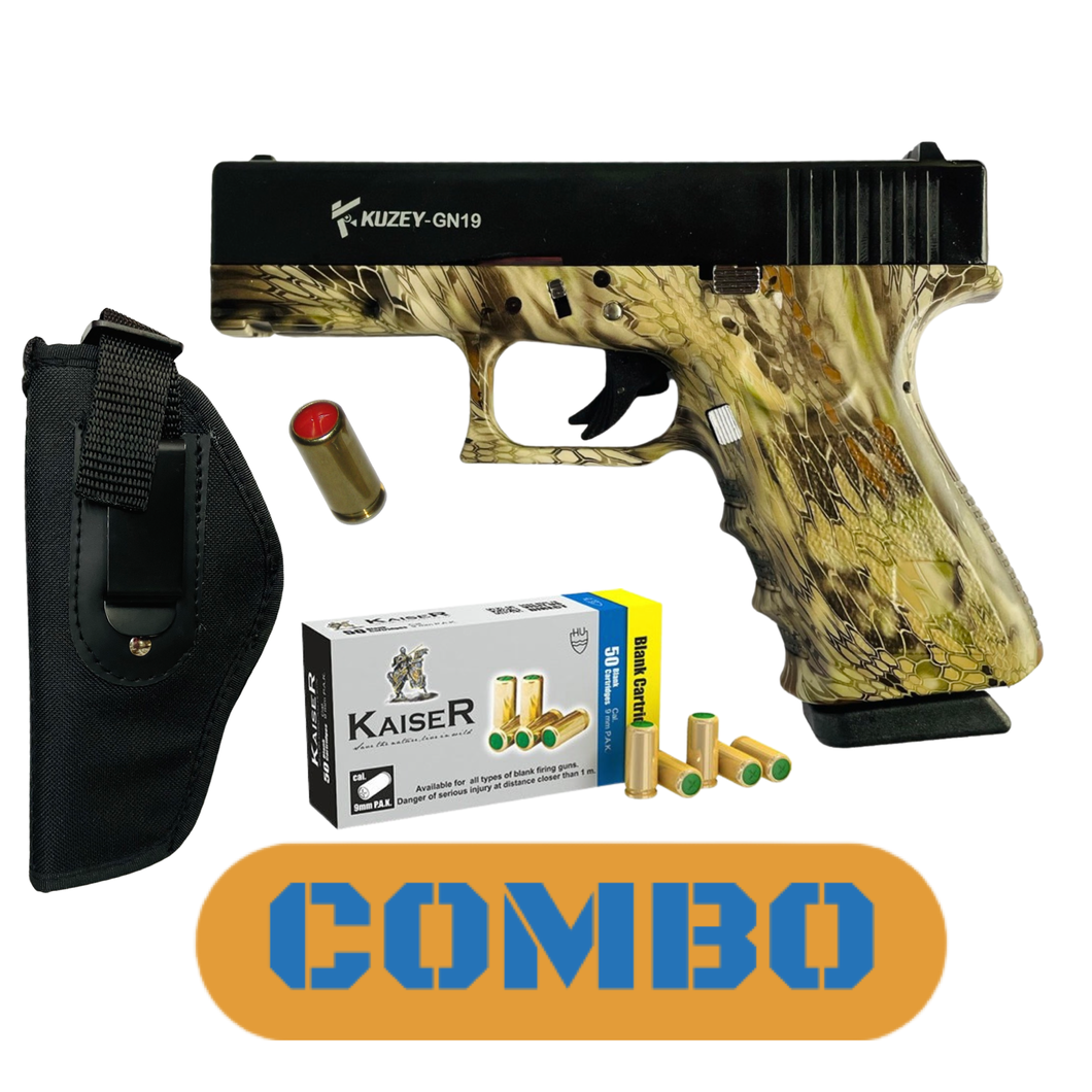 COMBO Kuzey GN19 Camo 9mm blank pepper pistol