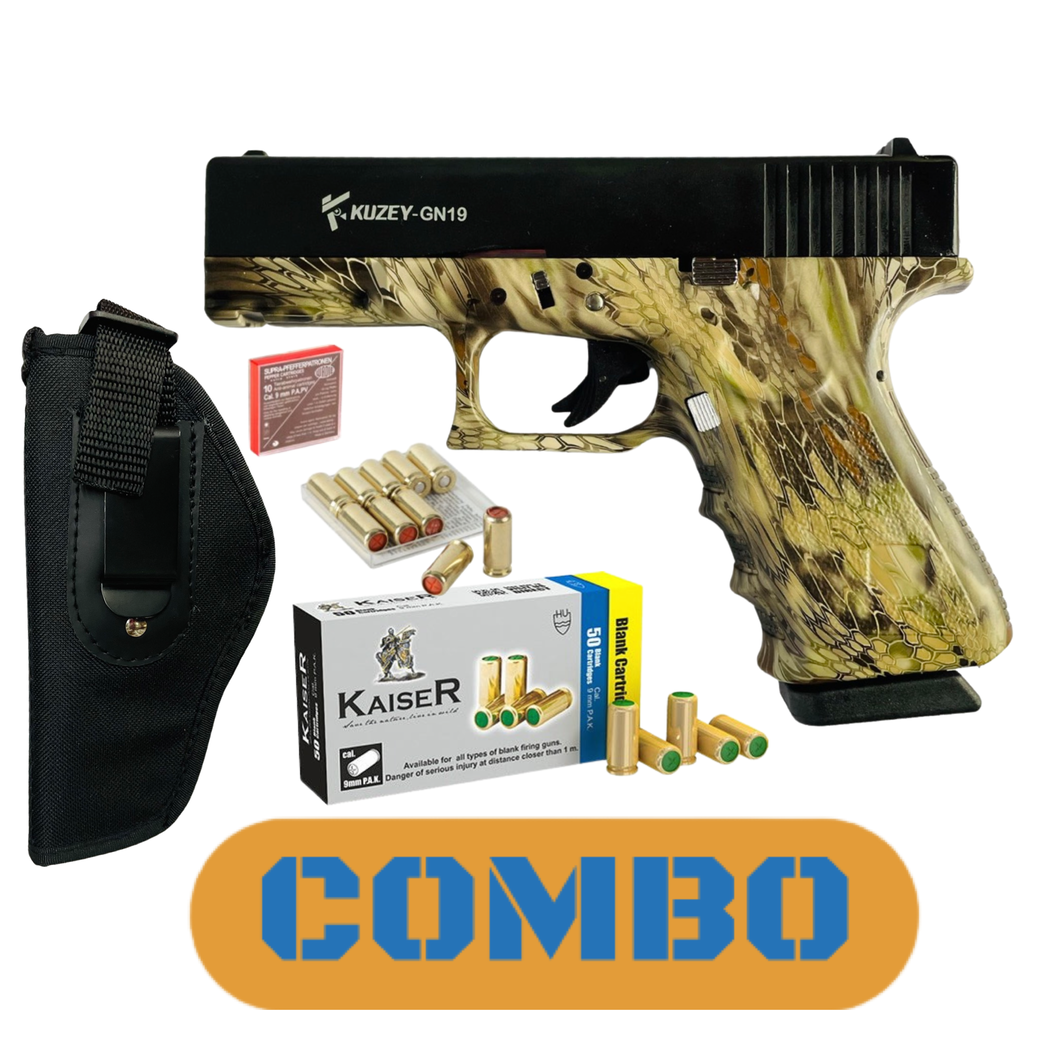 COMBO Kuzey GN19 Camo 9mm blank pepper pistol