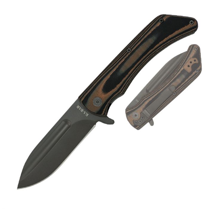 KA-BAR Mark 98 Folder Black/Brown G-10 w/Grey)